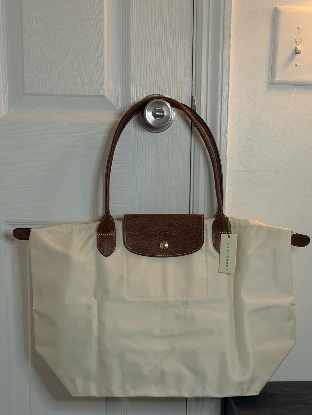Longchamp Le Pliage Large Tote Bag – Cream